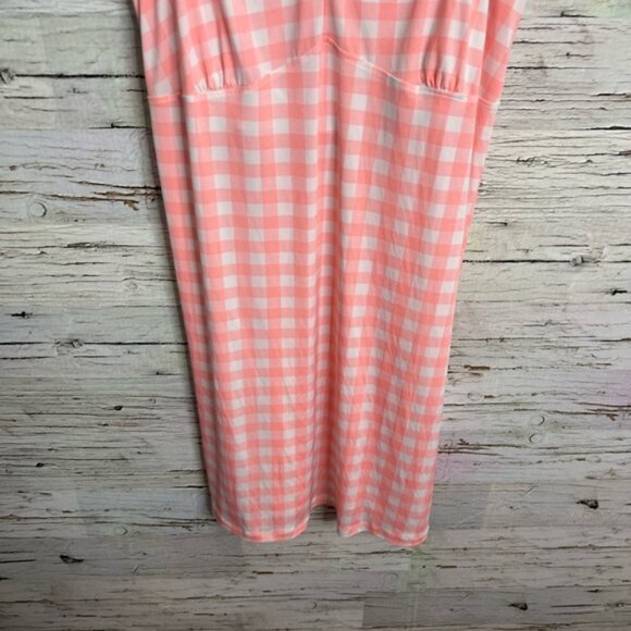 Deesse Lingerie white pink Night Gown Built in Bra Stretchy Soft Sleeveless - Picture 2 of 6